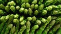 Full frame close-up of bunches of asparagus. Generative AI Royalty Free Stock Photo