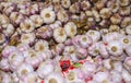 Full frame close up of heap of countless raw garlic bulbs on french market - St. Tropez, France