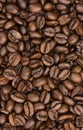 Full frame close-up of roasted coffee beans, perfect for a rich background Royalty Free Stock Photo