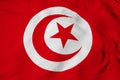 3D rendering of a waving Tunisian flag