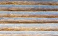 A full frame of a farmhouse wall made from oak logs. Royalty Free Stock Photo