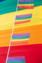 Full frame Gay Pride background with rainbow flag and bunting