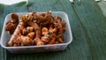 Full frame Ginger and turmeric on a banana leaf