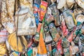 Full frame image of crushed tin cans for recycling