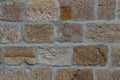 Full frame image of the old beige brick wall. For background, poster, loft style, texture, plenty place for text. Royalty Free Stock Photo