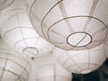 Low Angle View of Hanging White Decorative Lanterns