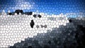 Full frame mosaic texture in black blue grey and white. Overflowing colours.Digital texture mosaic decorative art.