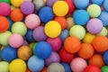 Full frame of multicolored plastic balls in the ball pit ball crawl. Lots of colorful balls for children to play Royalty Free Stock Photo