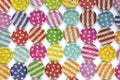 Full frame photo of various colorful sewing buttons on white background Royalty Free Stock Photo