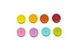 Full frame photo of various colorful sewing buttons on white background Royalty Free Stock Photo