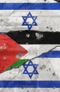 Palestine`s and Israel`s flags Royalty Free Stock Photo