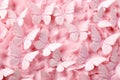 Full frame of pink butterflies and flowers, created using generative ai technology