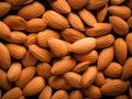 Full frame of roasted Almond nuts. AI Generated Image