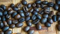 Full frame of roasted coffee beans for the background Royalty Free Stock Photo