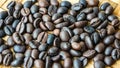 Full frame of roasted coffee beans for the background Royalty Free Stock Photo