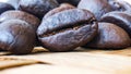 Full frame of roasted coffee beans for the background Royalty Free Stock Photo