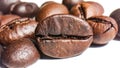 Full frame of roasted coffee beans for the background Royalty Free Stock Photo