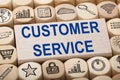Customer Service Text On Wooden Block