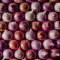 Full frame shot of purple onions, fresh produce background