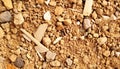Full Frame Shot of a Soil Ground with Tiny Rock Fragment Overhead Angle Royalty Free Stock Photo