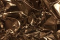 Full frame take of a sheeT of crumpled gold aluminum foil Royalty Free Stock Photo