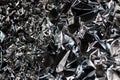 Full frame take of a sheeT of crumpled silver aluminum foil Royalty Free Stock Photo