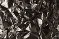 Full frame take of a sheeT of crumpled silver aluminum foil Royalty Free Stock Photo