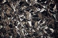 Full frame take of a sheeT of crumpled silver aluminum foil Royalty Free Stock Photo