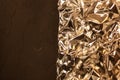 Full frame take of a sheeT of crumpled silver aluminum foil Royalty Free Stock Photo