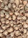 Full frame of texture, Group of Garlic For Sale At Market