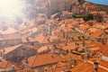 Full frame of tile roofs