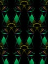full frontal emerald green diamond shaped pattern