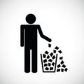 Full garbage symbol pictogram isolated on white background