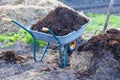 Full garden cart with humus