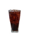 Full glass of cola, on white background Royalty Free Stock Photo