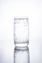 Full glass cup with carbonated pure mineral water Royalty Free Stock Photo
