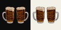 Full glass of dark beer. Mug with handle Royalty Free Stock Photo