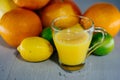 Full glass of orange juice on white background Royalty Free Stock Photo