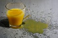 Full glass of orange juice on white background Royalty Free Stock Photo