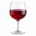 Full Glass of Red Wine on White Background Royalty Free Stock Photo