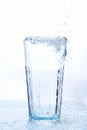 Full glass of water isolated on white background