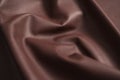 Full grain soft crumpled brown closeup leather shot