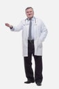 competent doctor in a white coat. isolated on a white