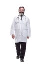 In full growth. confident male doctor striding forward. Royalty Free Stock Photo