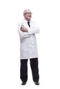 in full growth.a confident mature doctor looking at you . Royalty Free Stock Photo