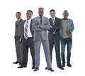 In full growth.leader standing in front of his business team. Royalty Free Stock Photo