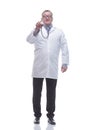 In full growth. portrait of an experienced male doctor with a stethoscope Royalty Free Stock Photo