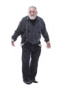 Surprised elderly man showing his empty pockets Royalty Free Stock Photo