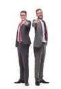 In full growth. two confident business men pointing at you Royalty Free Stock Photo