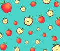 Full and half Apple pattern Royalty Free Stock Photo